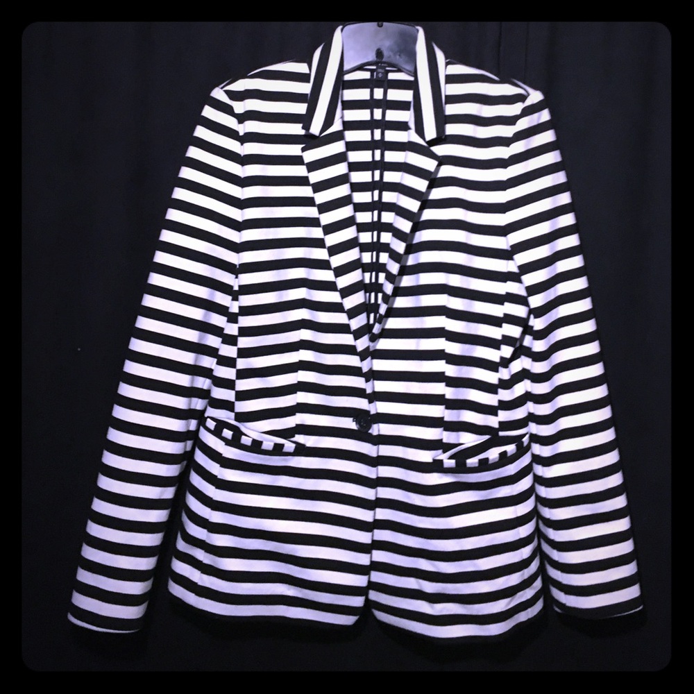 Black And White Striped Blazer